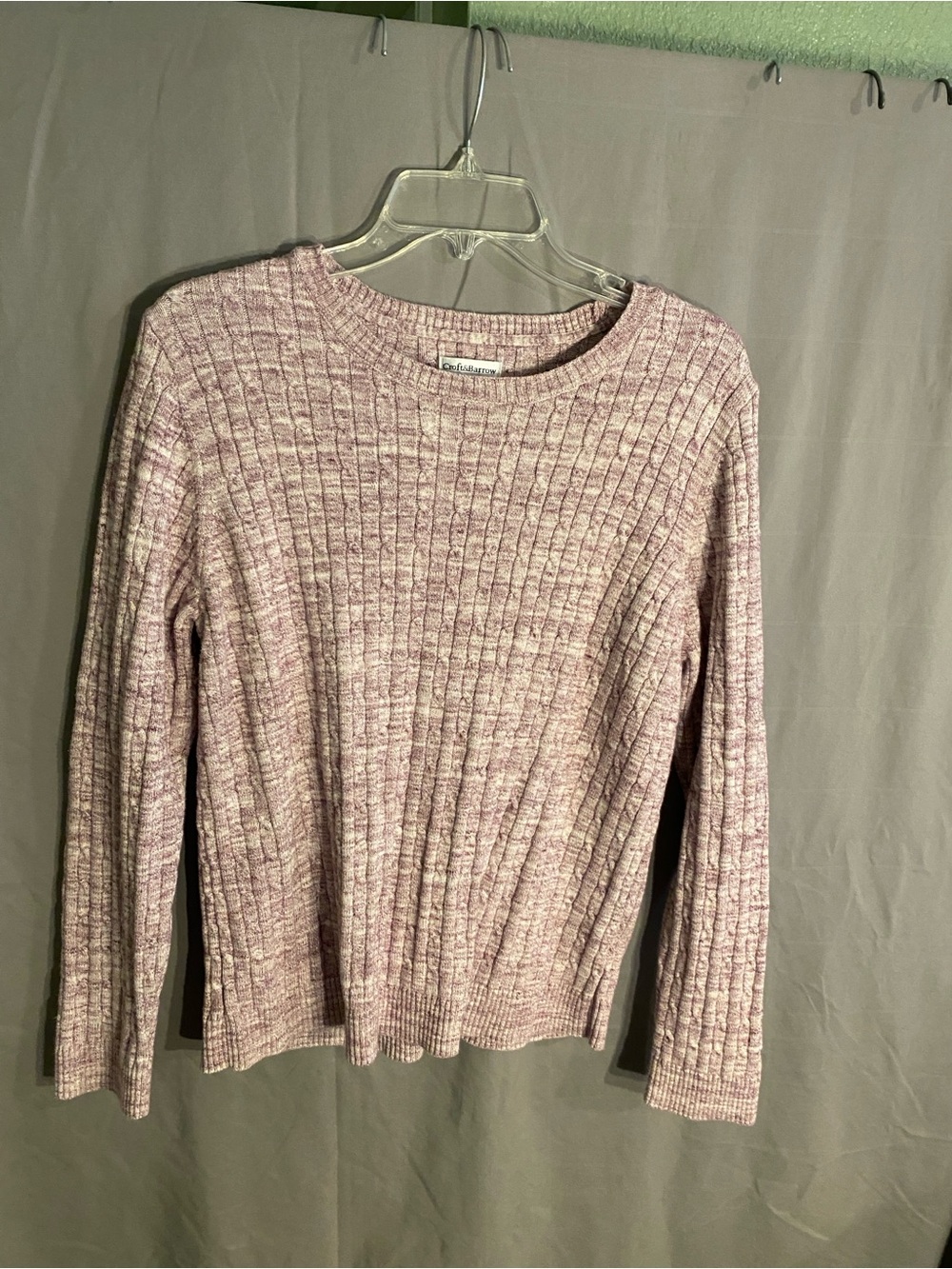 croft & barrow Light Blush Ribbed Crewneck Sweater
